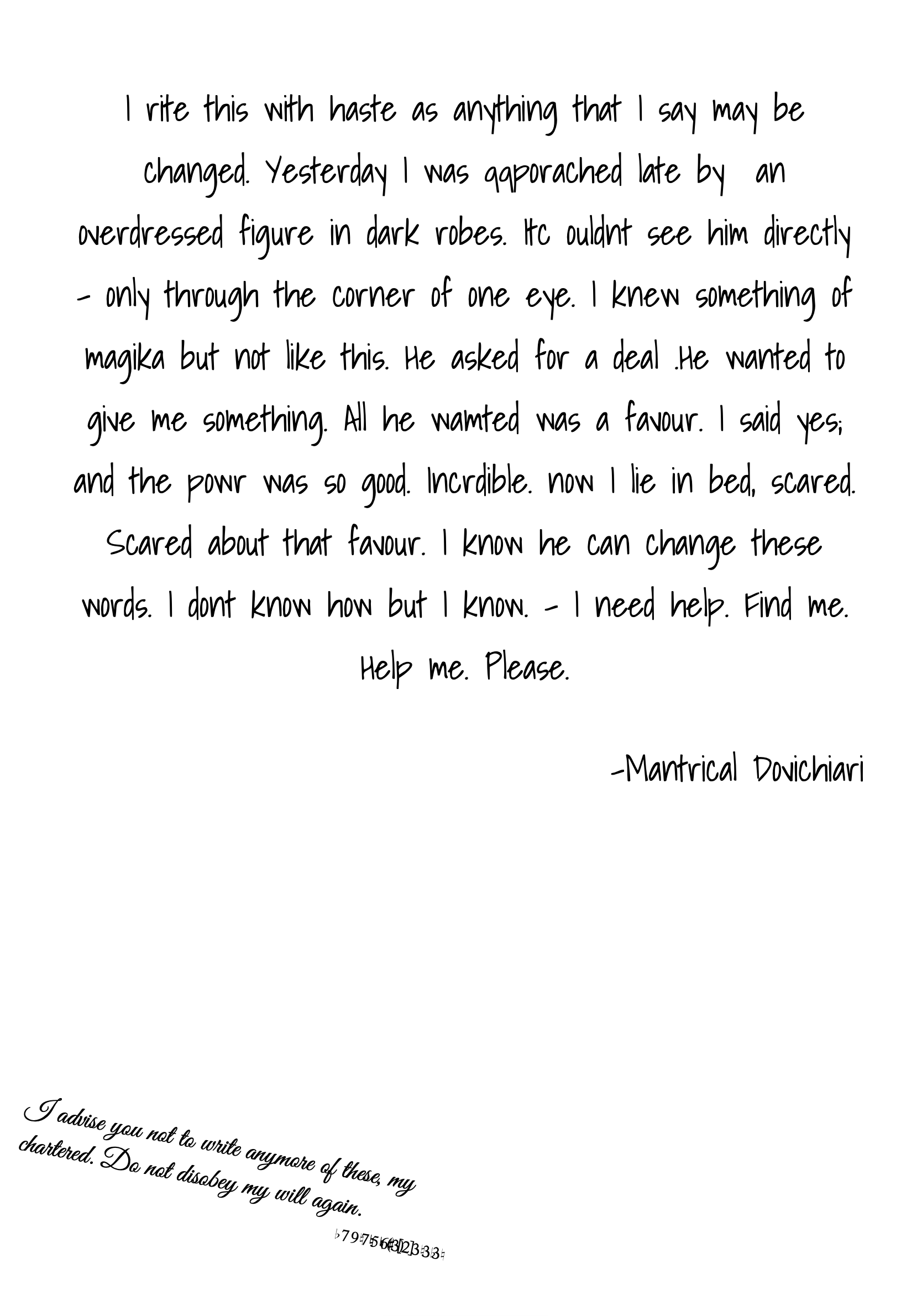 Letter for Help Against Mouthpiece